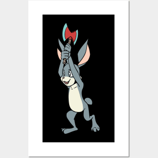 Axe throwing bunny - axe throwing Posters and Art